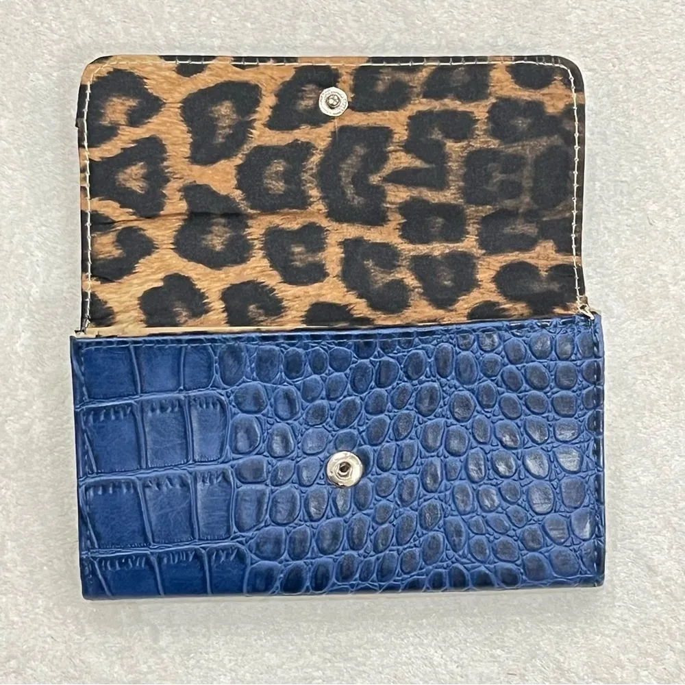 Jessica Simpson Blue Croc Wallet - Image 3