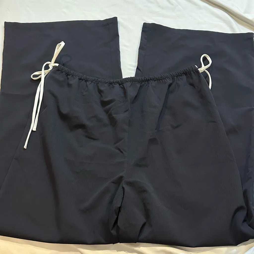 Princess Polly Black Wide-Leg Pants with Side Drawstrings - Image 4