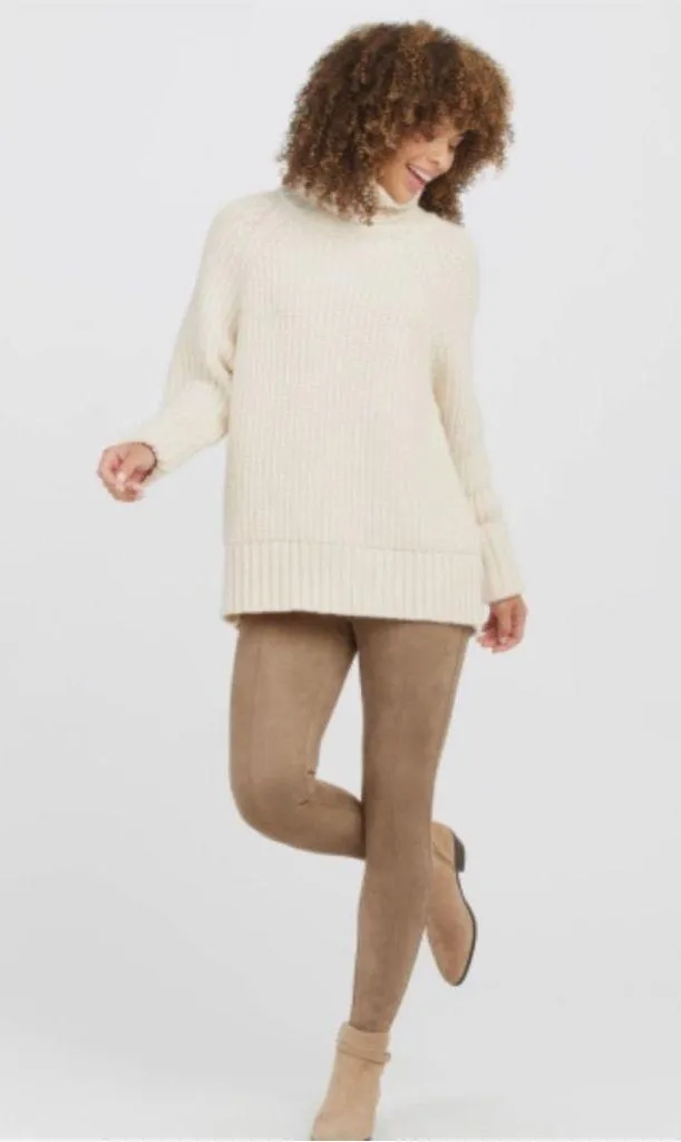 Spanx Faux Suede Camel Pull On Leggings Size XSP - Image 14