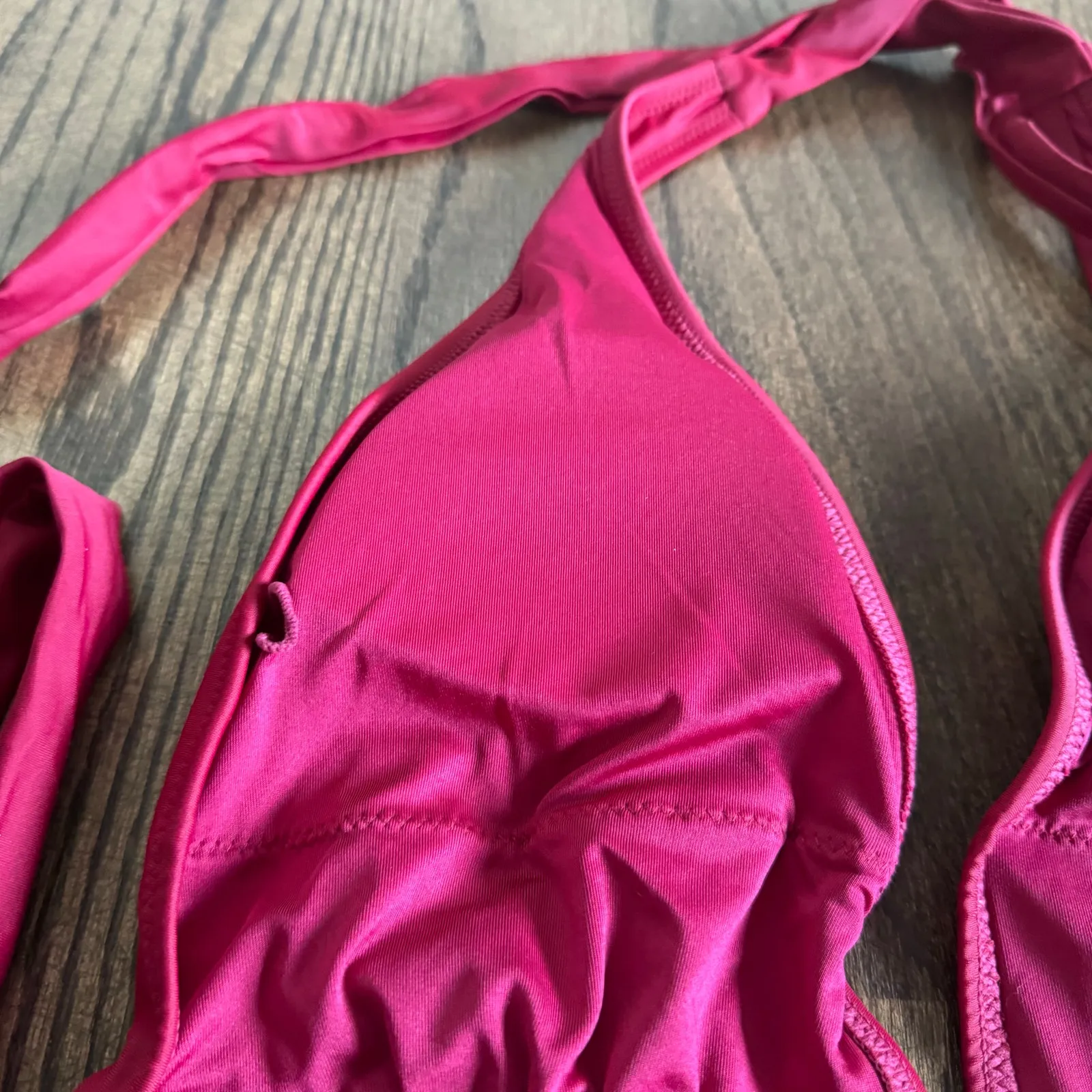 Cupshe One Piece Swim Suit Deep V Neck Backless Adjustable Long Tie Belt Medium - Image 5