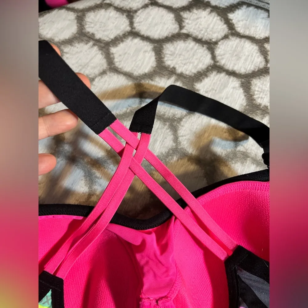 Victoria Secret VSX Sports Bra, bright colors, padded, strappy- great style - Image 4