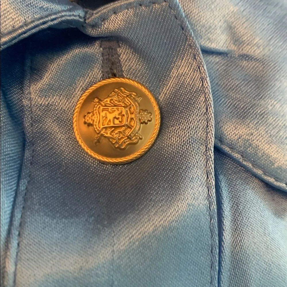 J. Crew Lady shirt-jacket New in luster crepe satin bluebird Size L - Image 6