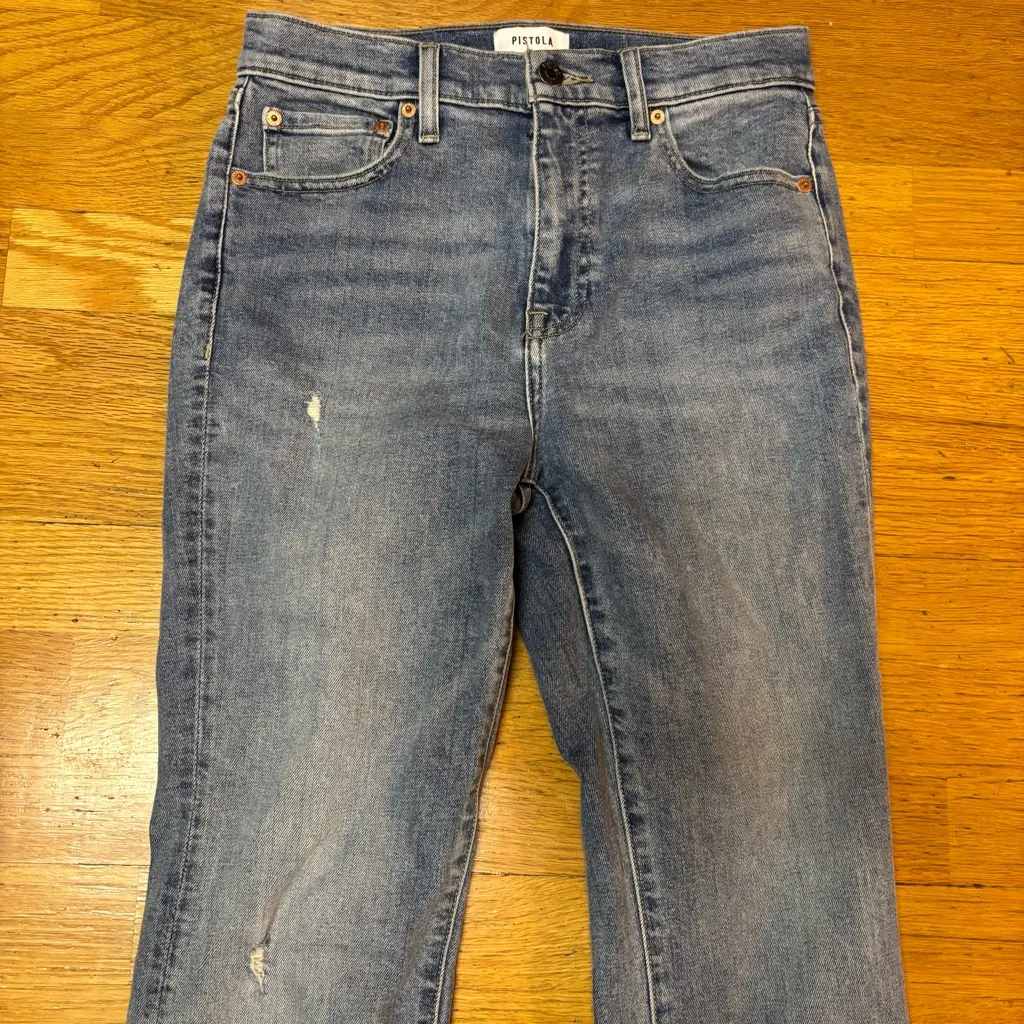 Pistola Lennon High Waist Chew Hem Crop Bootcut Preppy Coastal Cheeky Jeans 27 - Image 5