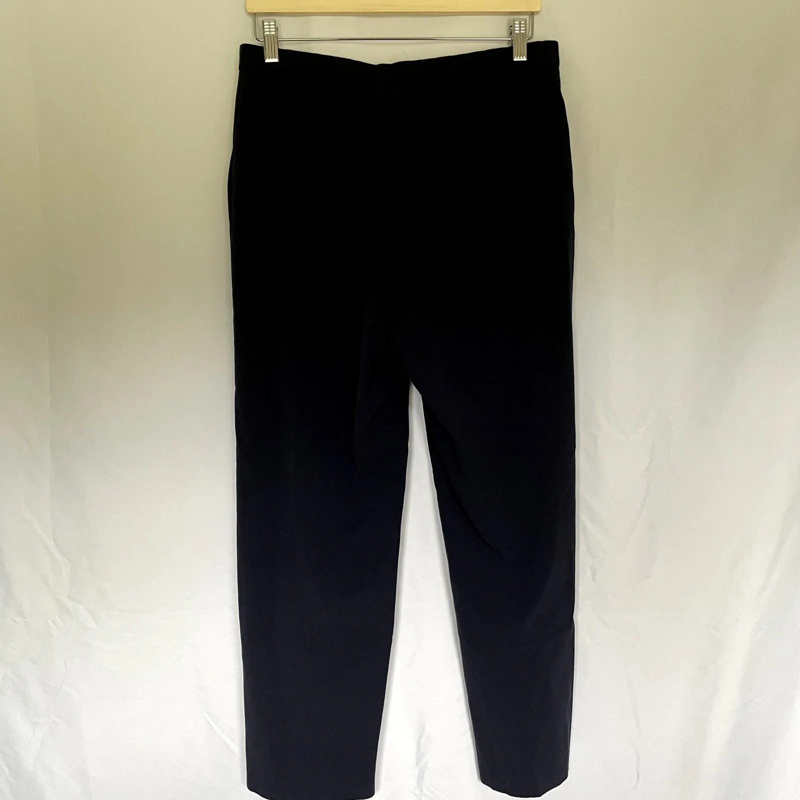 Briggs New York petite women's size 12 dress pants wide leg straight navy blue - Image 6