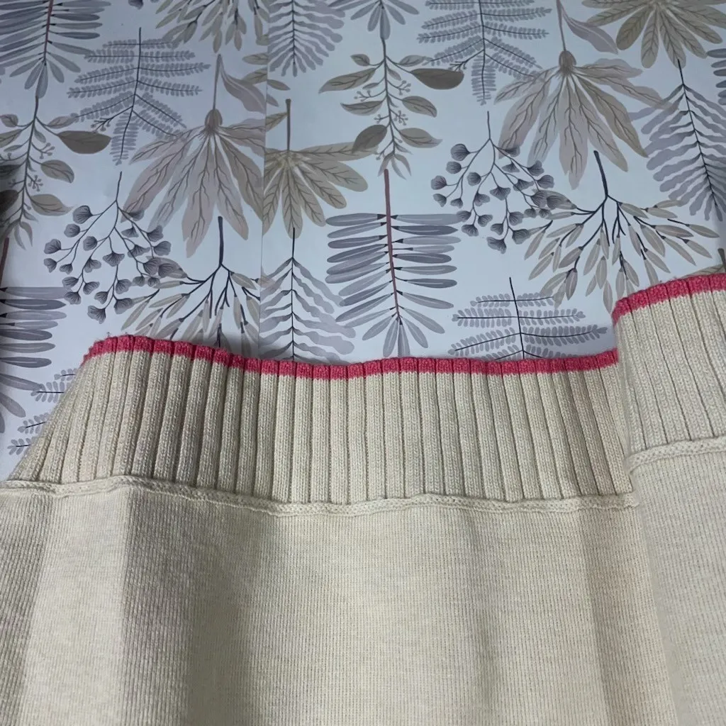 Cynthia Rowley Active‎ Women's Sweater Medium Beige Half Zip Pullover Pink Trim - Image 5