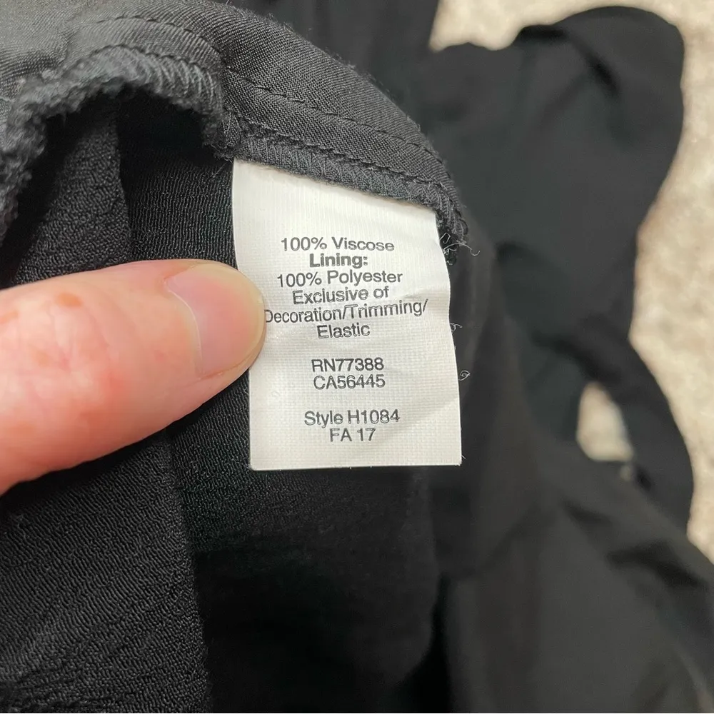 Madewell Smocked Crop Wide Leg Jumpsuit in True Black 2 H1084 - Image 11