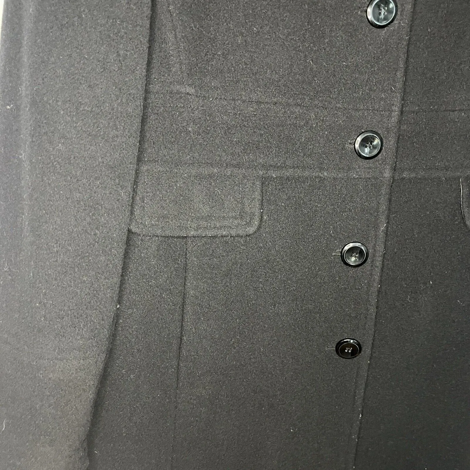 Worthington Long Black PeaCoat Wool Blend Lined Women's Size Large - Image 4