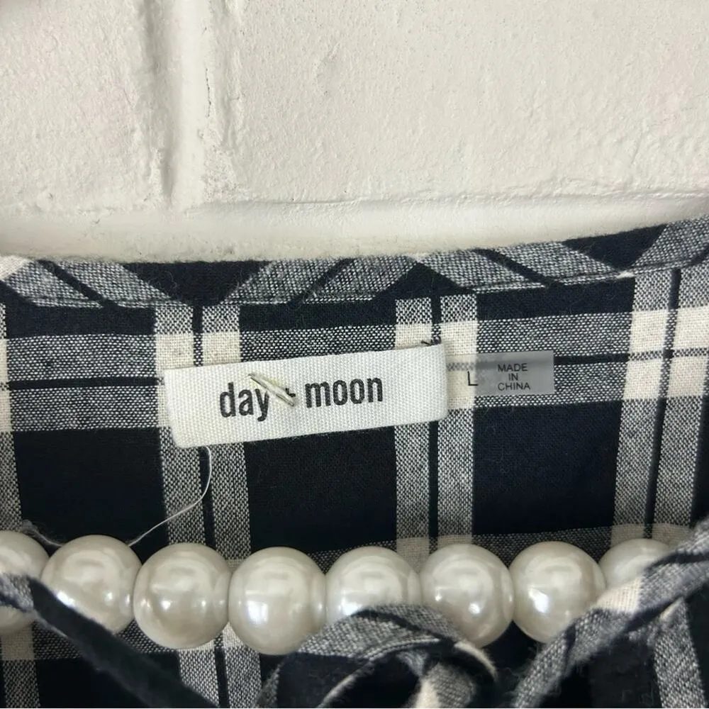 Day & Moon Red Dress Boutique Pinky Promise Black Plaid Dress Size L - Image 8