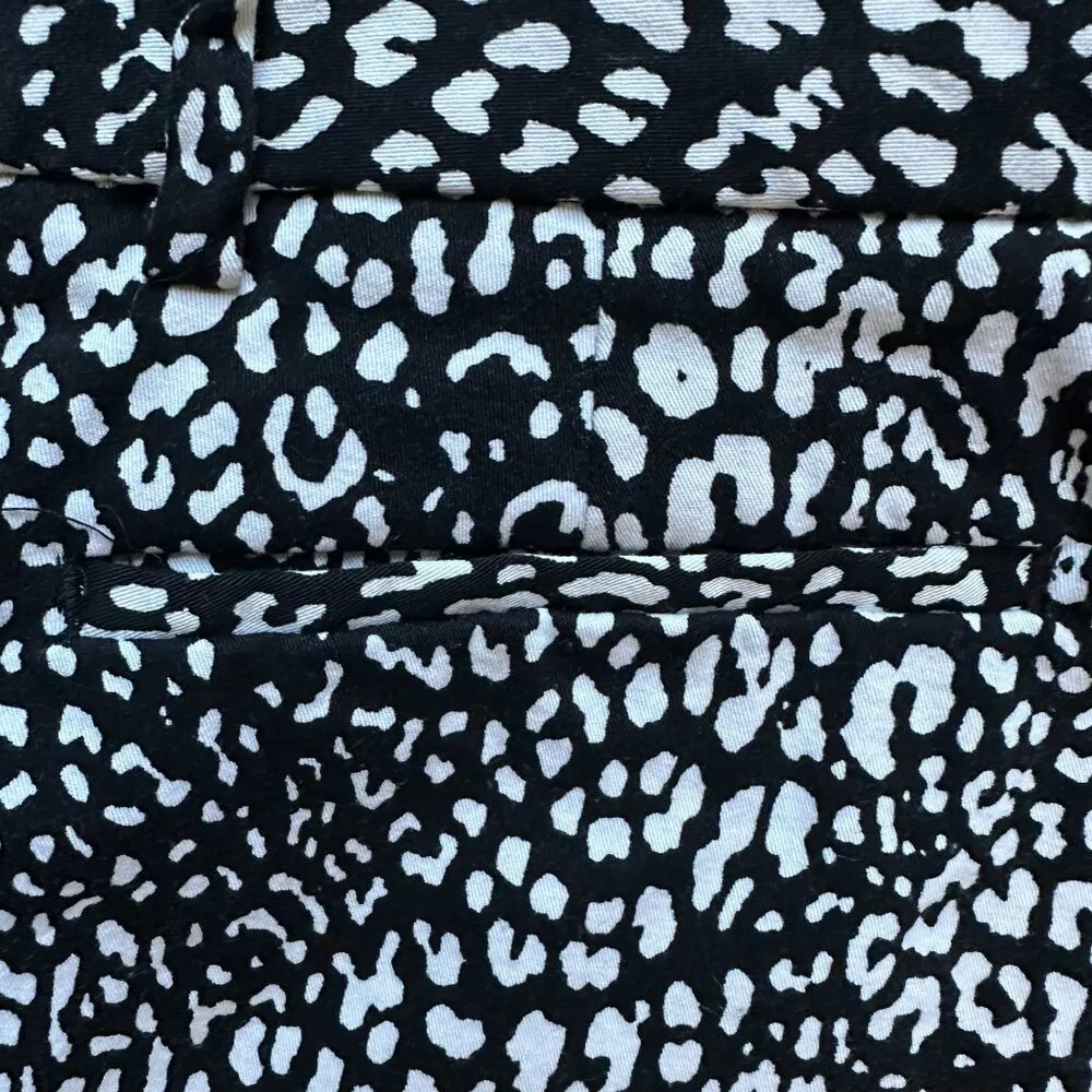 Worthington Black & White Leopard Print Pants Size 8 - Image 3