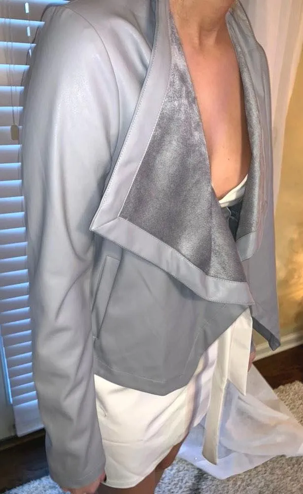 Gray Leather Jacket  - Image 2