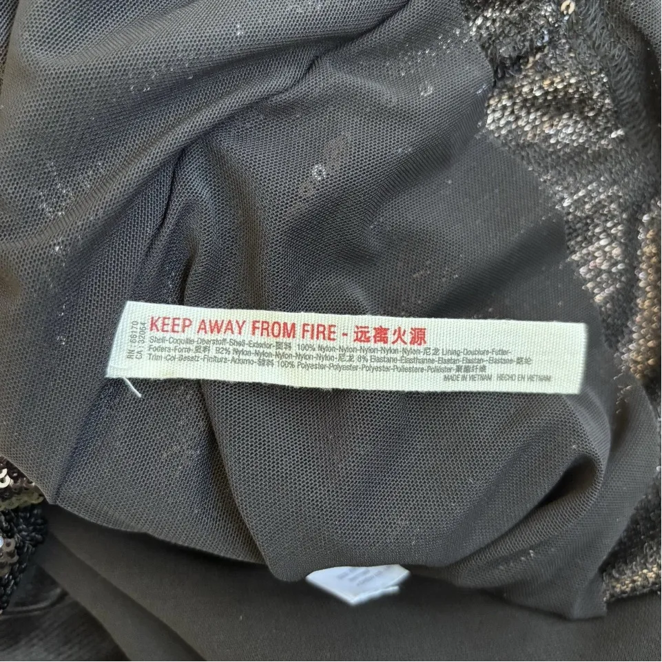 FREE PEOPLE INTIMATELY DOUBLE TAKE SEQUIN MINI DRESS METALLIC BLACK LARGE - Image 8