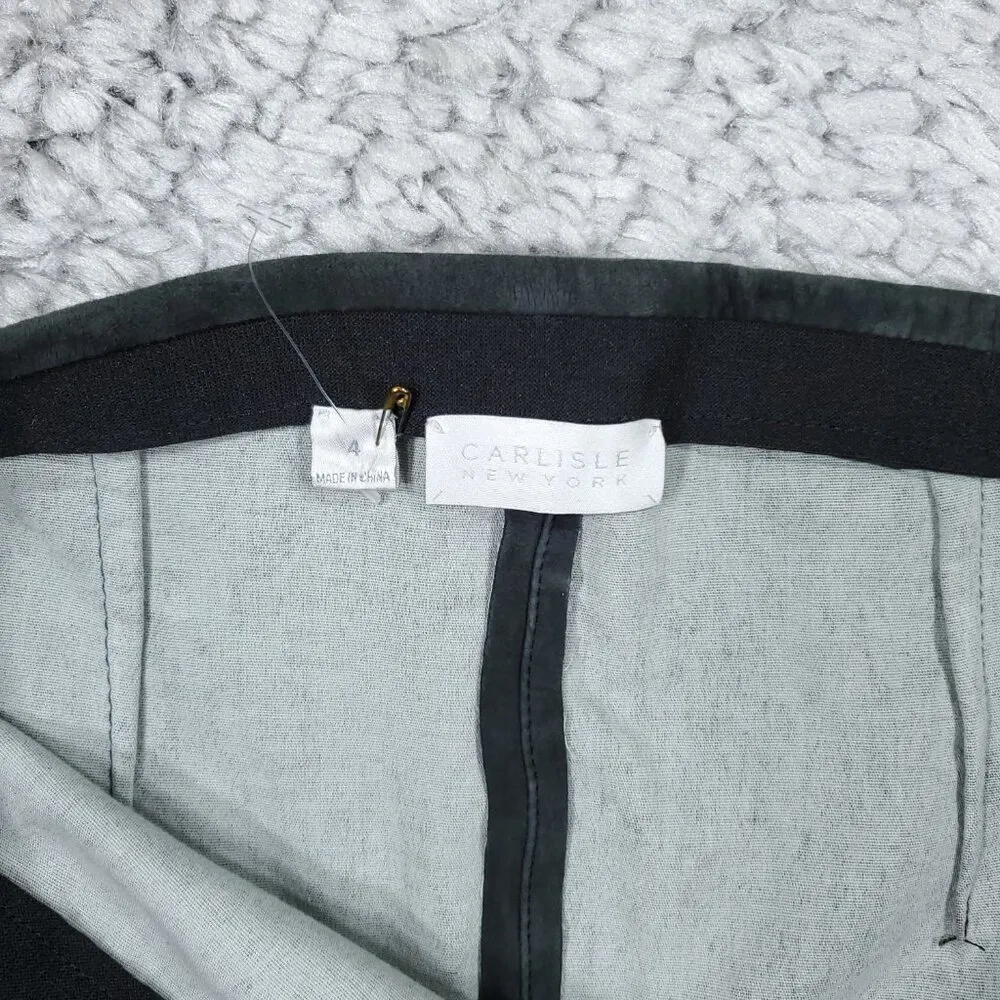 READ Carlisle New York Suede Leather Gray Green Leggings Skinny Pants Size 4 - Image 4