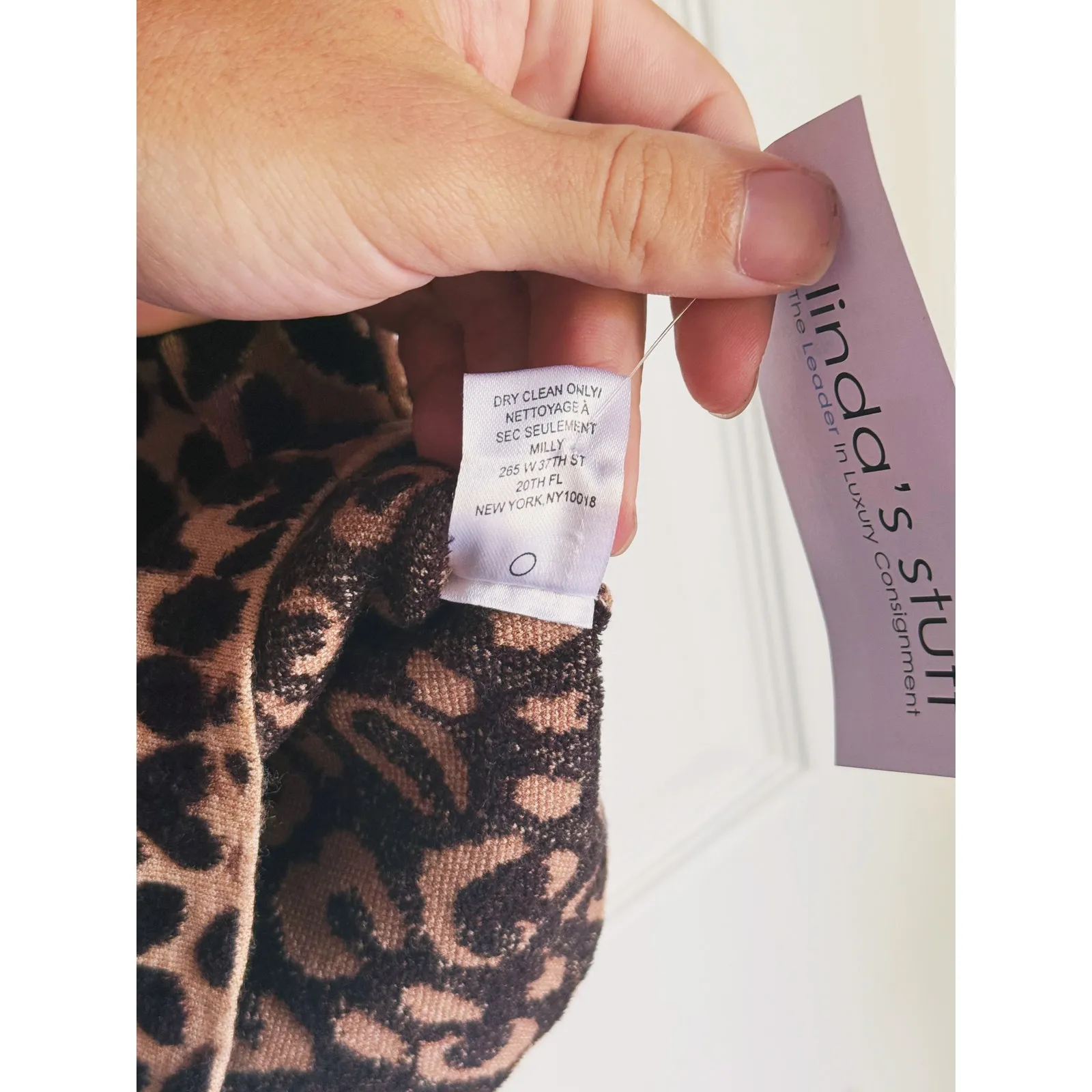 Milly Mock-Neck Sleeveless Cheetah Sweater Vest Knit Top XS Mobwife Designer - Image 7