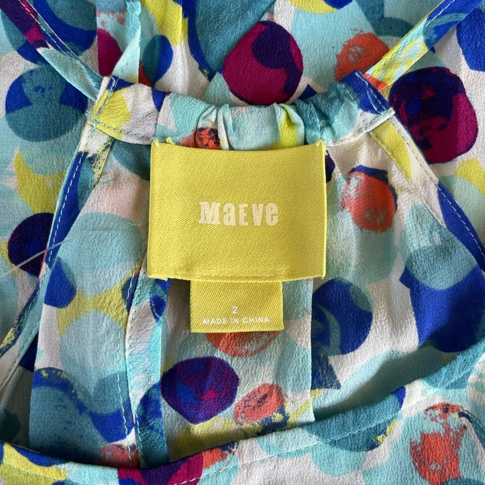 Maeve Colorful Abstract Print Top - Image 3