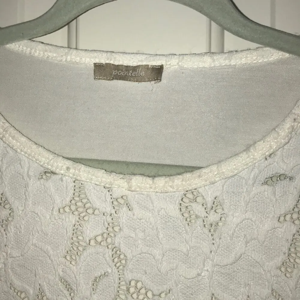 Pointelle white lace top Medium/Large - Image 7