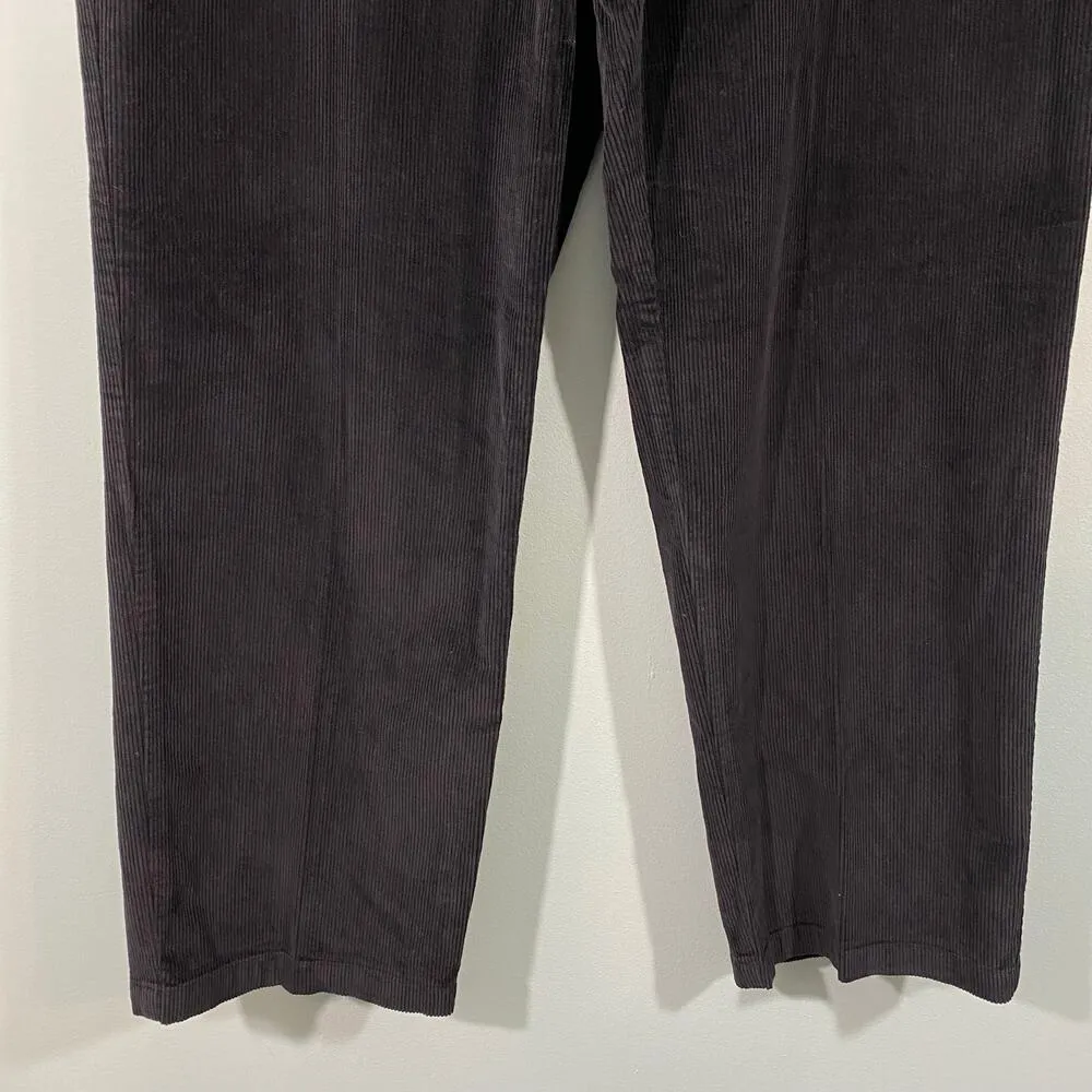 Vintage Talbots Petites Women's Black Curduroy Wide Straight Leg Pants Size 16 - Image 5