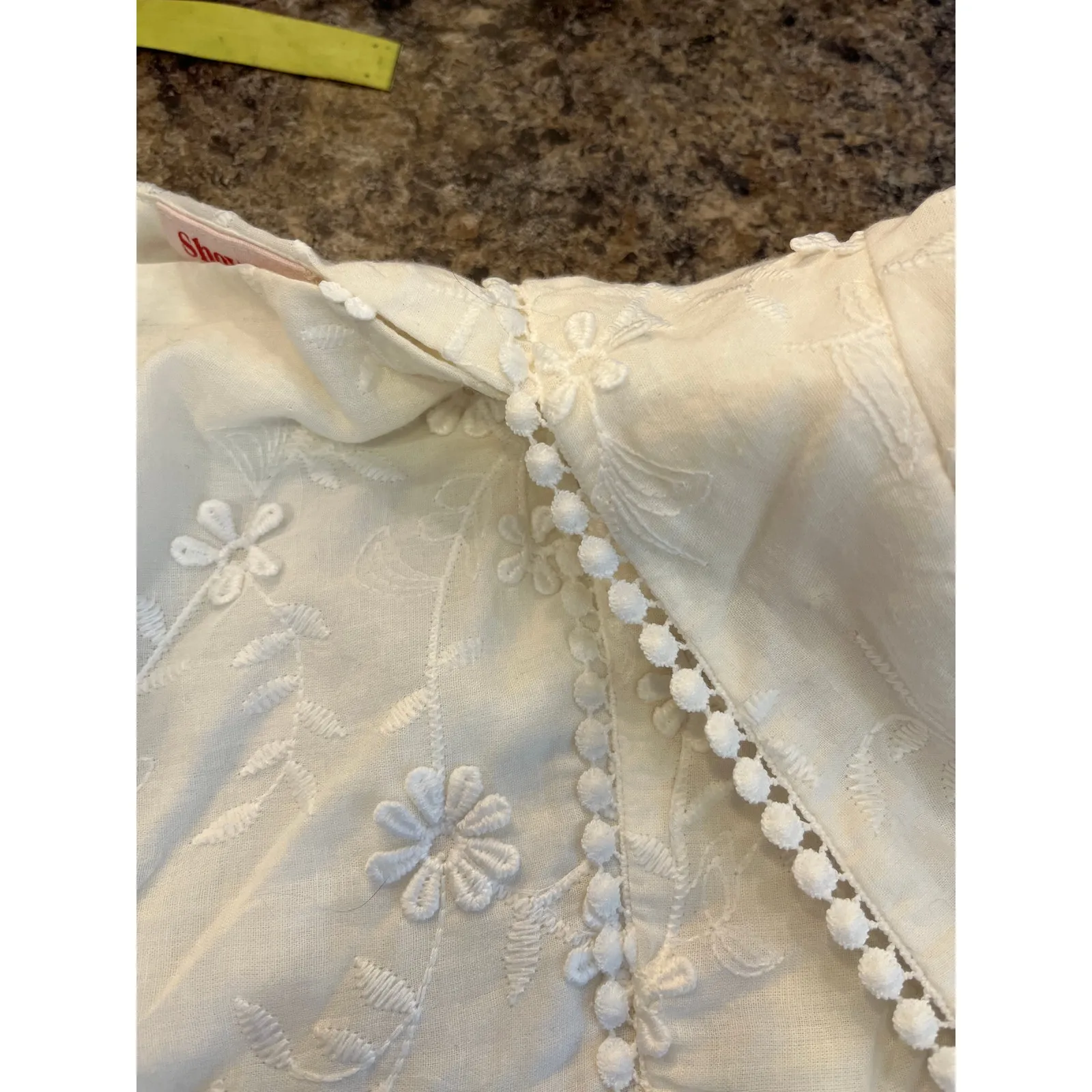 Showpo Fancy A Spritz Size 12 White Embroidered Square Neck Mini Dress - Image 8