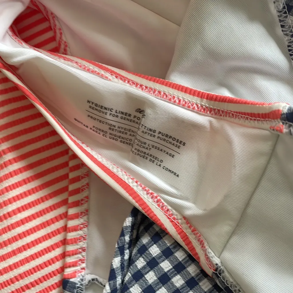 NWOT Aerie Red White & Blue Seersucker Cheeky One Piece Swimsuit XS - Image 9
