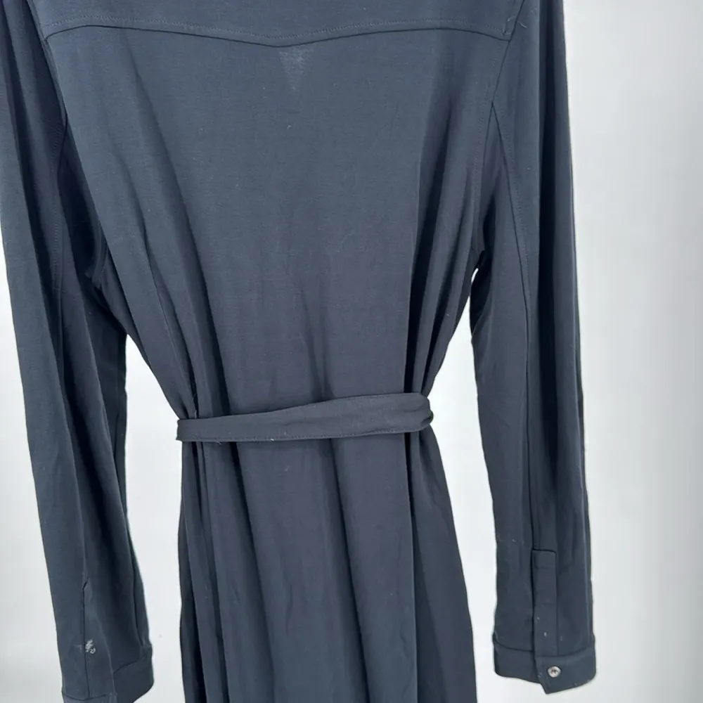 Soft Surroundings Black button front pockets tie waist Maxi Dress XL knit soft - Image 4