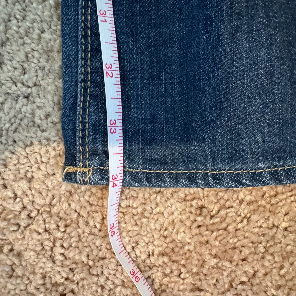 American Eagle Low Rise Women's Classic Blue Straight Leg Jeans Size 10 Long - Image 7