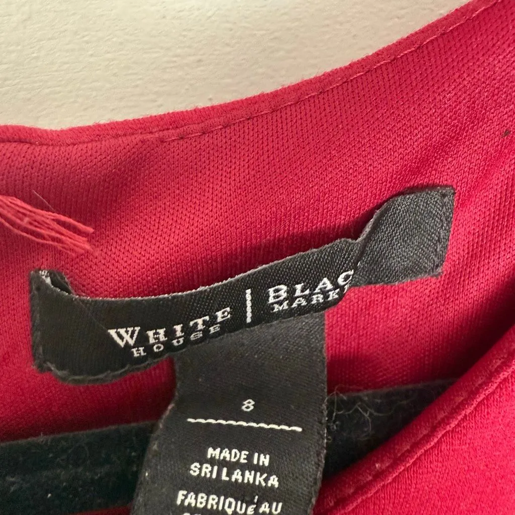 White House Black Market Women’s 6 Red Dress Career Office Core - Image 3