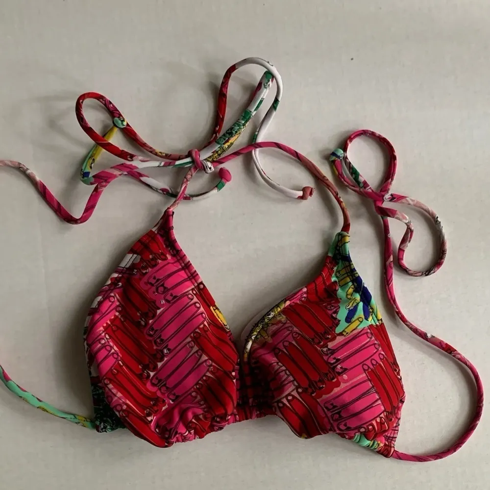 Zac Posen for Target Multi Colored Safety Pin Bikini XL Top Medium Bottom - Image 9