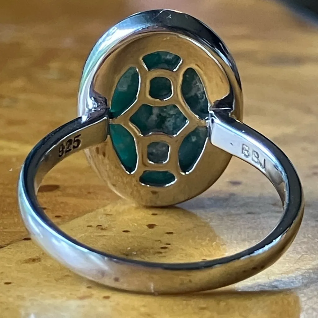 Russian Amazonite Sterling Silver Ring Size 7 Green - Image 5