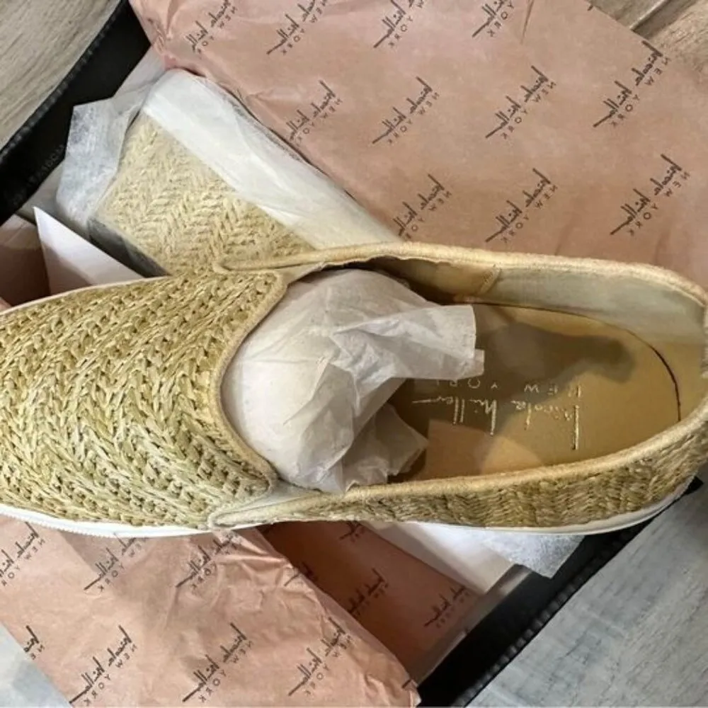 new: NICOLE MILLER New York Tonnille Woven Straw Slip-On Sneakers (Size 8) - Image 3