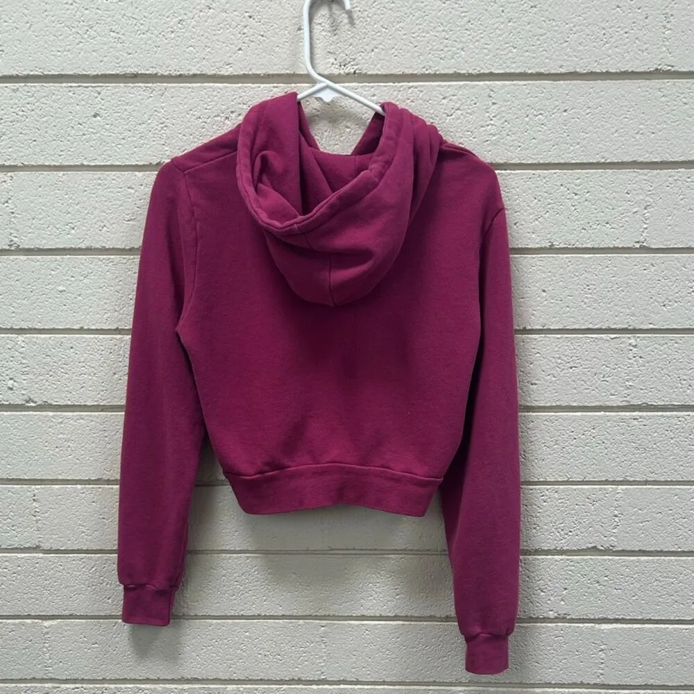 Brandy Melville Cropped Zip Up Hoodie one size - Image 2