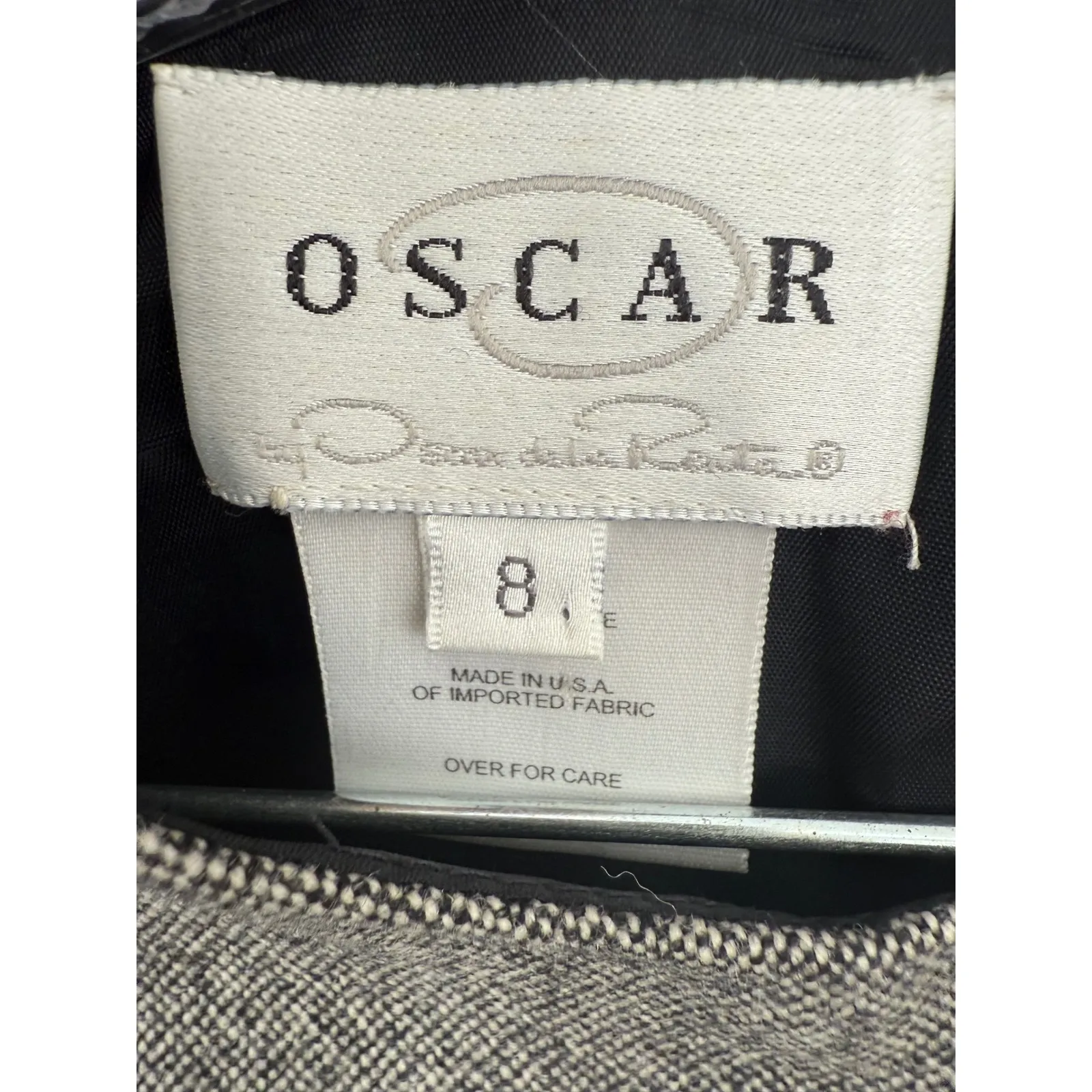 Oscar de la Renta Gray Wool Midi Sheath Dress Size 8 USA Made Career Cocktail‎ - Image 5