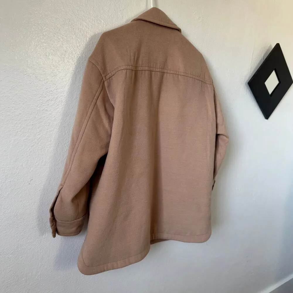 Abercrombie & Fitch Womens XS Shacket Light Beige Utility Jacket Heavy Duty - Image 9