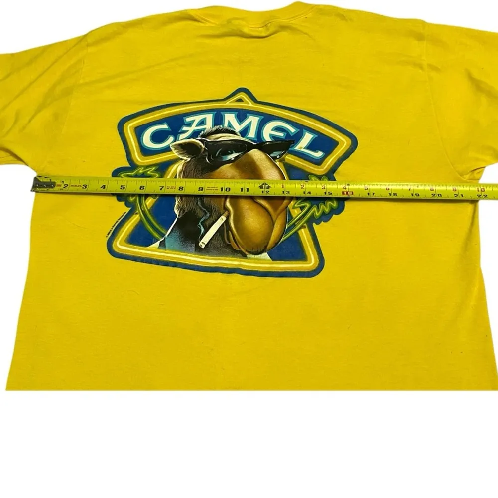 Vintage 1989 Rare Camel Cigarette Joe Cool Short Sleeve T Shirt Size‎ XL Yellow - Image 6