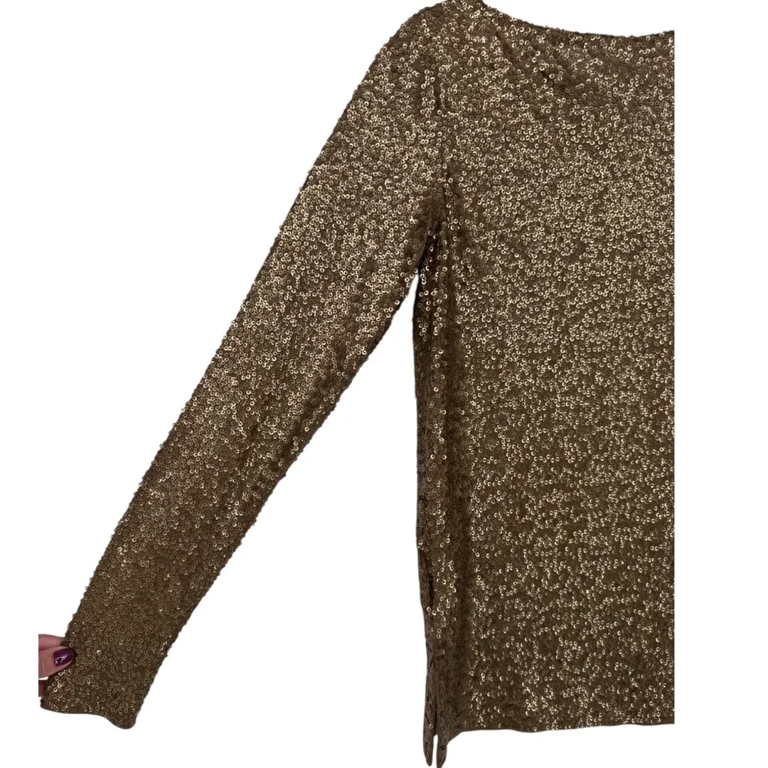 NWT J. Crew Womens Glimmer Long Sleeve Sequin Boatneck Tee Size Small‎ Party - Image 11