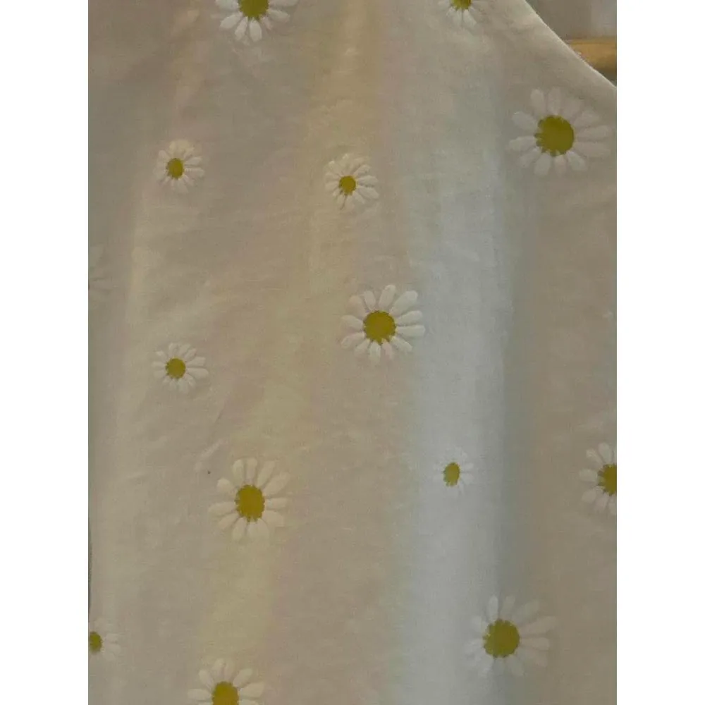 Womens Top Medium White Daisy's Babydoll 3/4 Sleeve Pullover Fairycore - Image 6