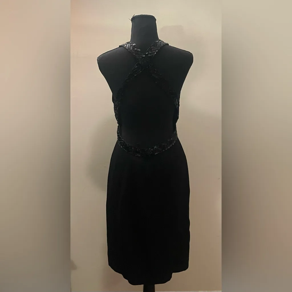 Dave & Johnny- Black with Demand Neckline Backless Dress Size 9-10 - Image 3