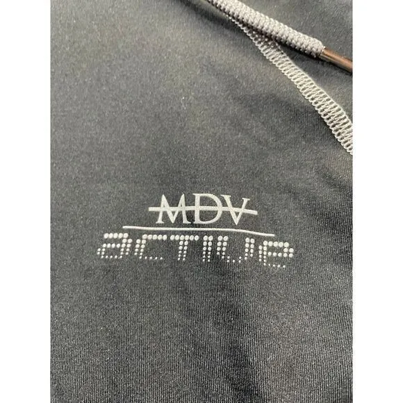 MDV active Black Hooded Athletic Jacket‎ Performance Running Workout Top XS - Image 2