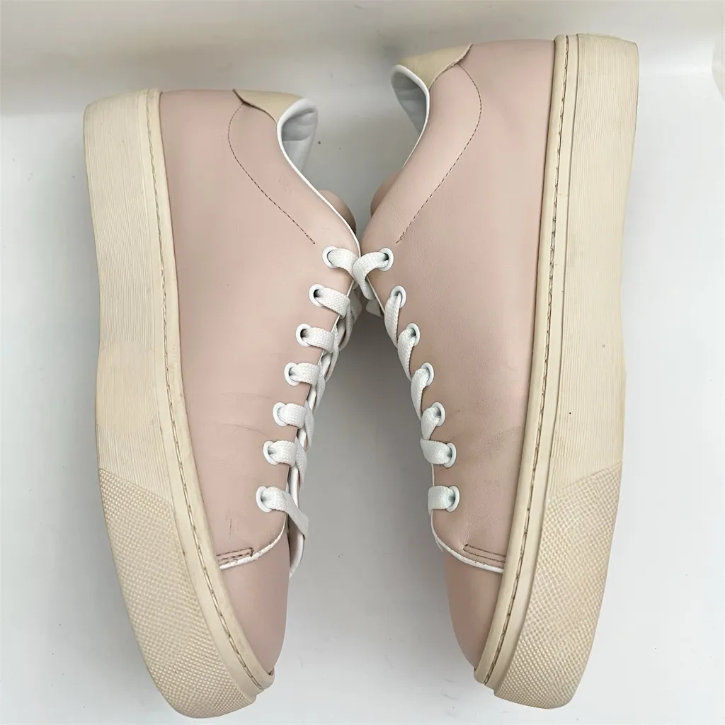 Furla leather Sneakers size EU 41 / US 10.5 Women's Pink and Cream - Image 4