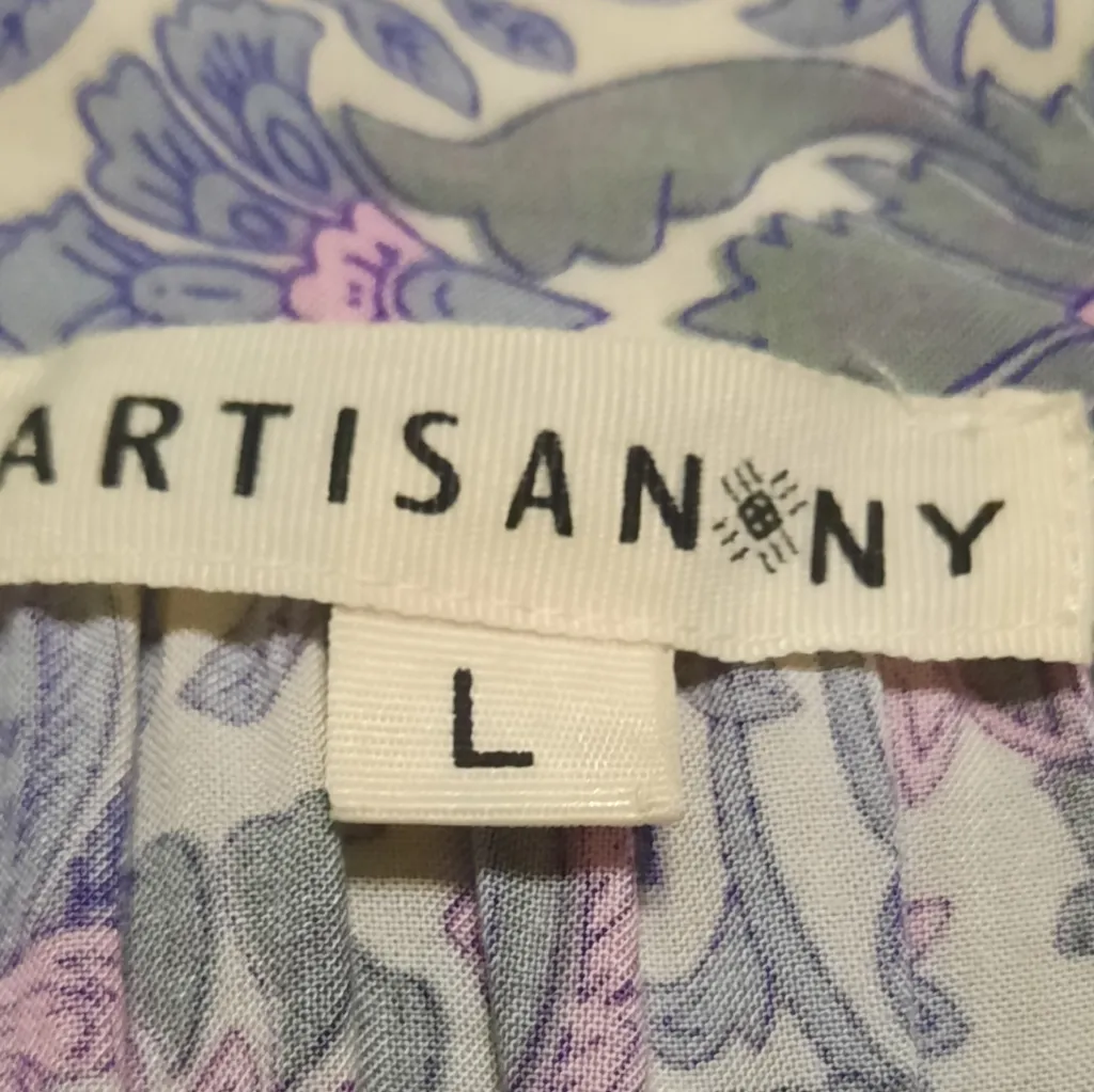 Artisan NY Floral Blouse Size Large - Image 3