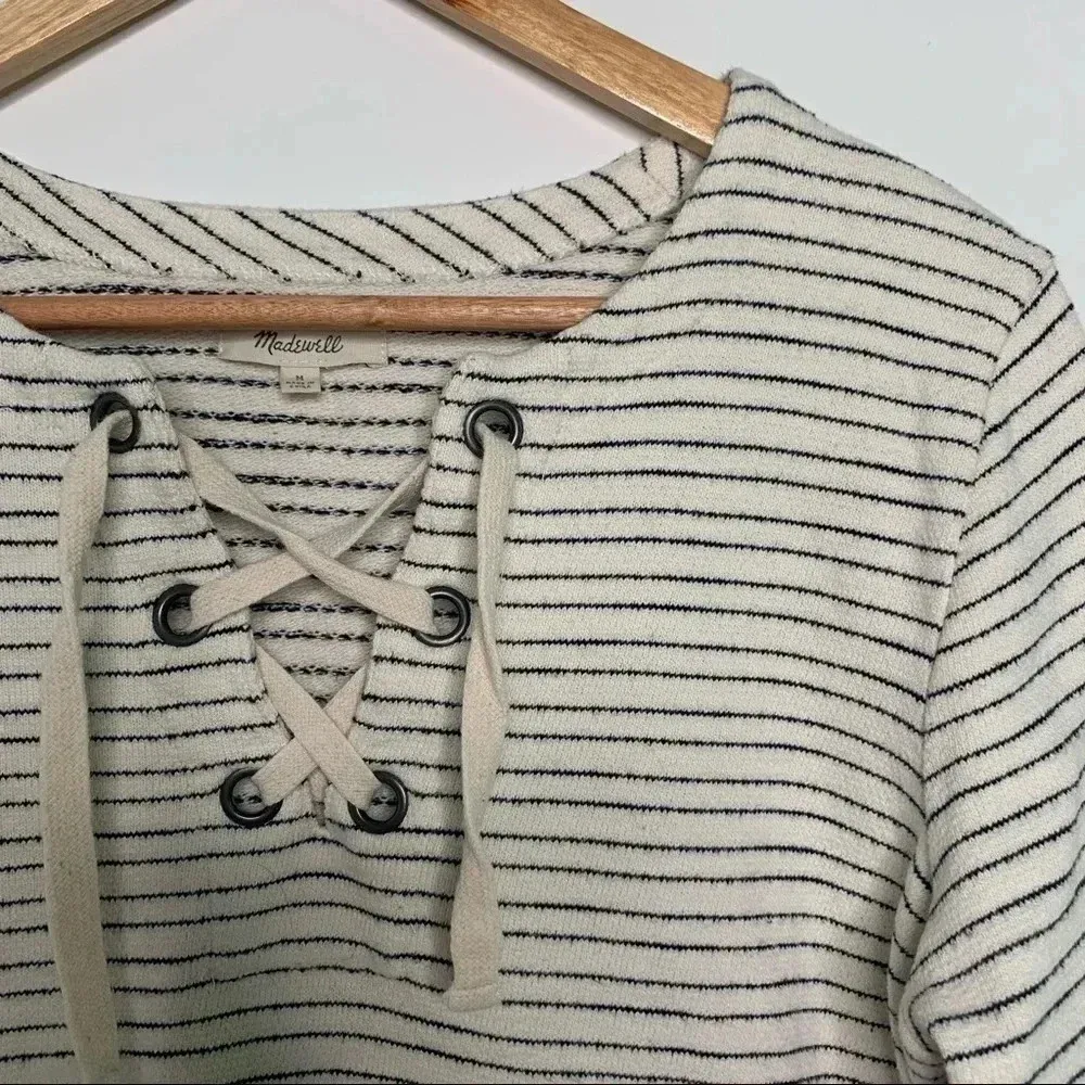Madewell Striped Lace Up Top Size Medium - Image 12