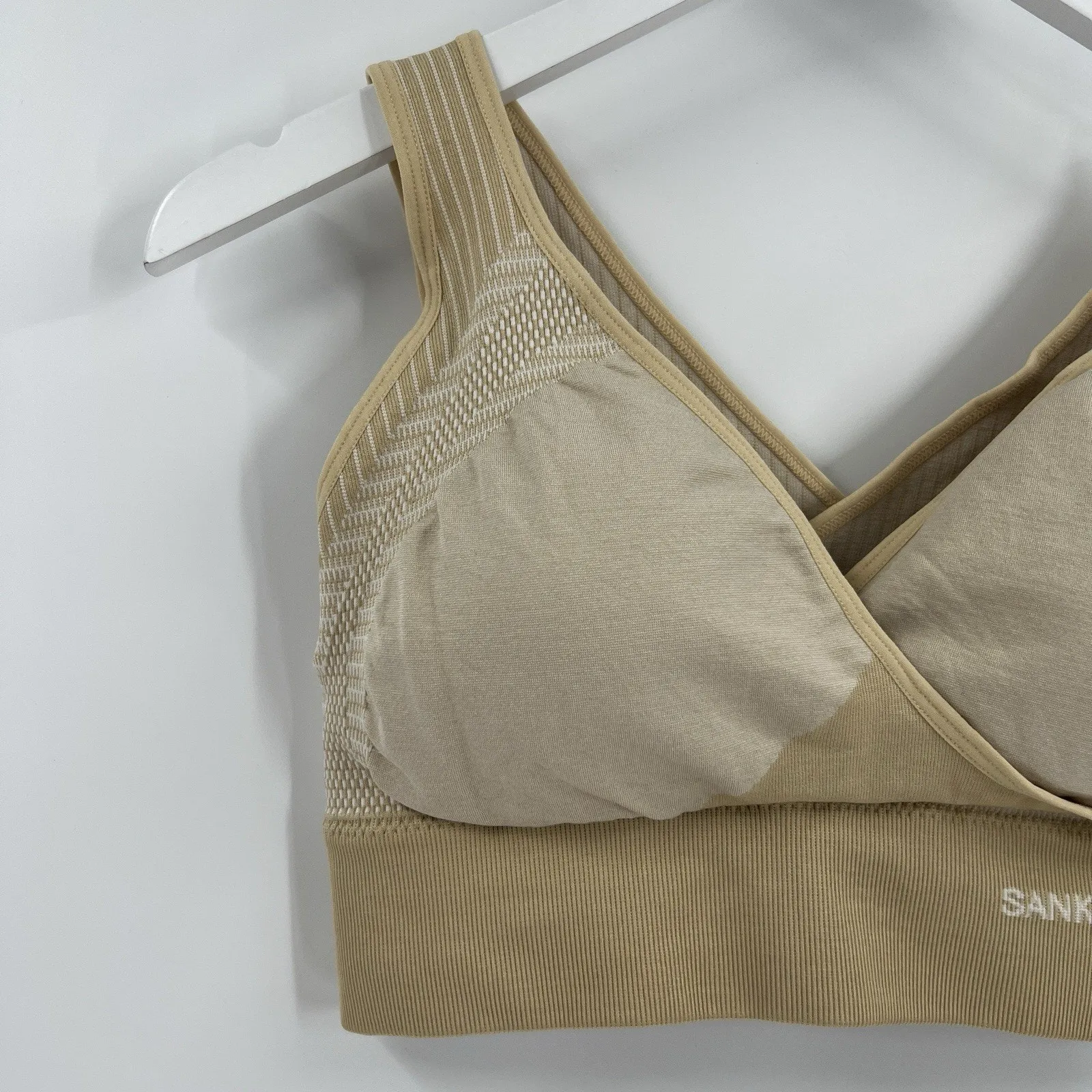 Sankom Patent Bra Compression Shapewear Posture Correcting Beige Tan Size M - Image 3