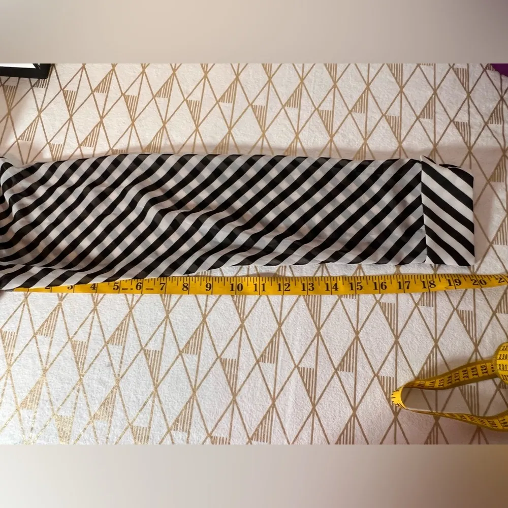 Armani Exchange  Long Sleeve Button Down Sheer Ruffle Striped Top Size L - Image 8