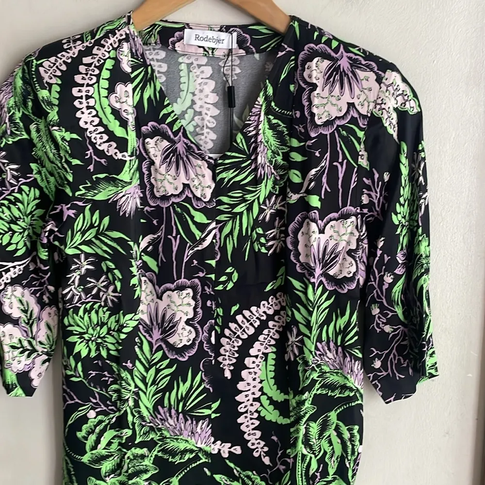Rodebjer Womens Kandy Vegetal Print Dress Black Multi Size XS - Image 4