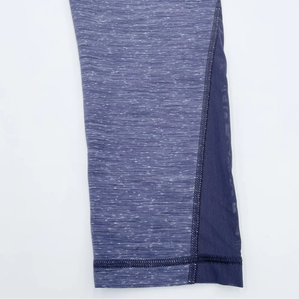 Zella Mesh Insert Capri Leggings Heathered Steel Blue Yoga Women's Size Small - Image 4