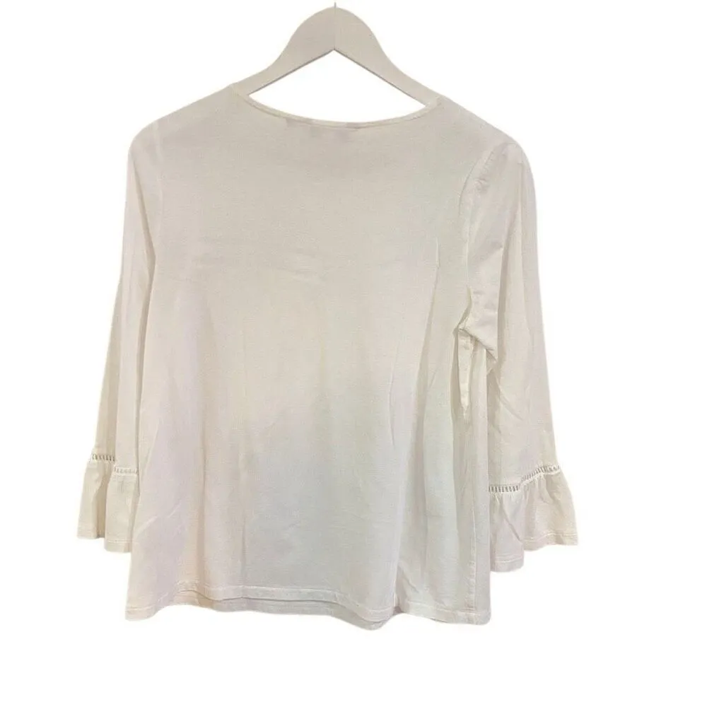 Boden size 8 white bell sleeve blouse - Image 4