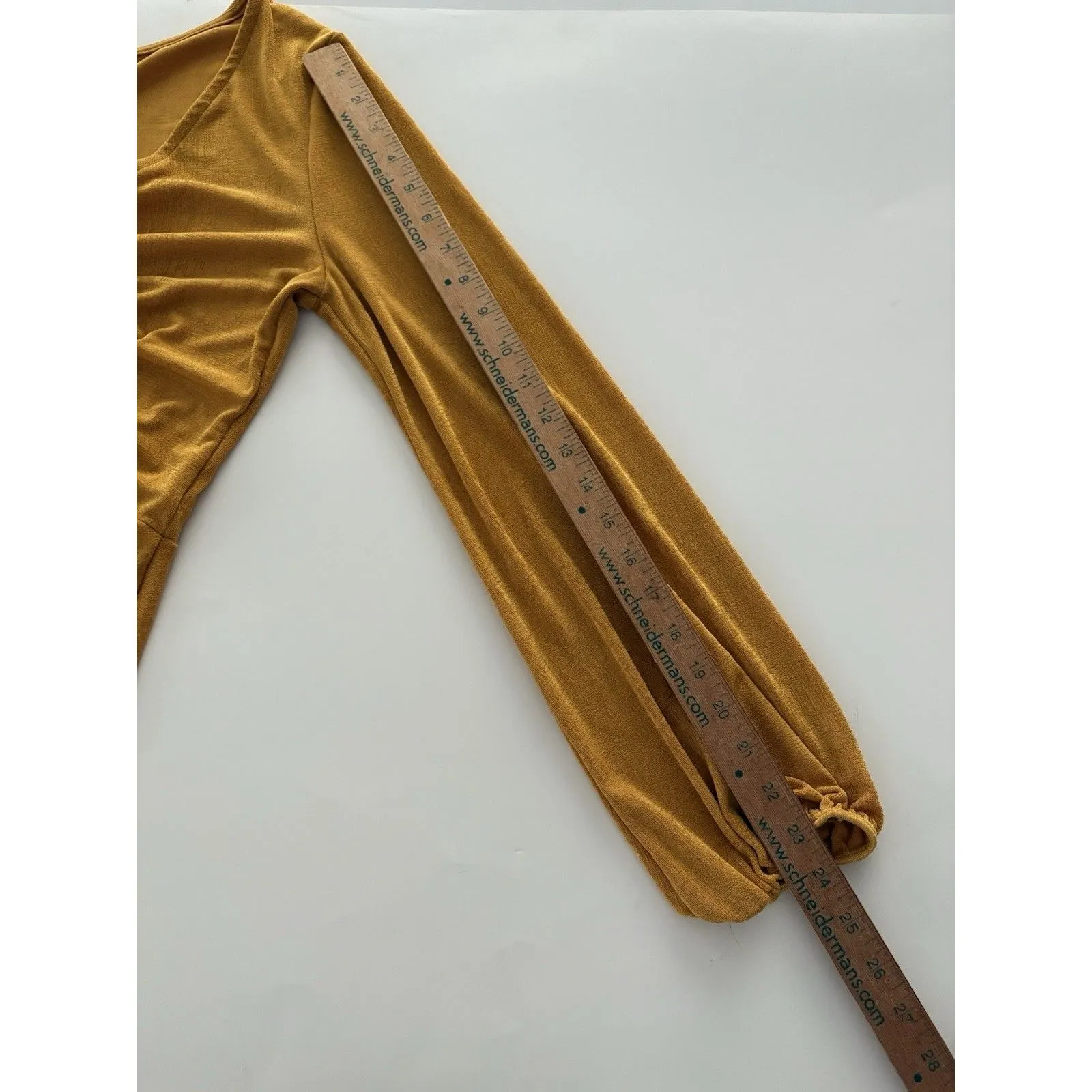 Vintage Y2K Papaya Top L Gold Ruched Crop Peplum Whimsical Fairy Romantic * - Image 11