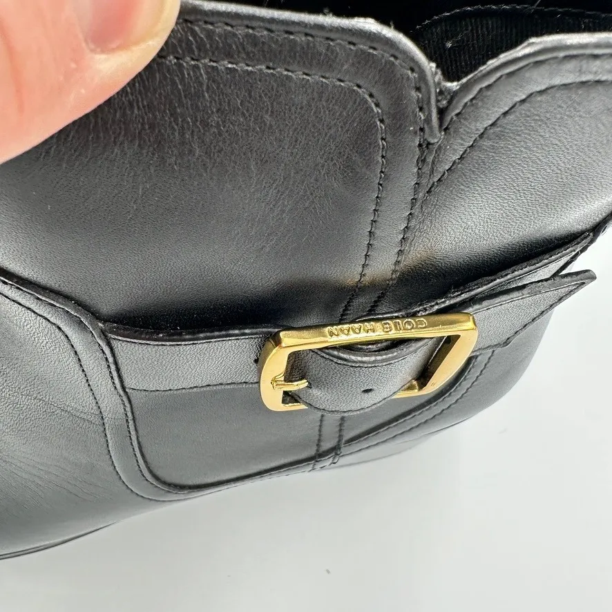 Cole Haan Women's Size 9 Black Leather Buckle Zip Ankle Boots Heels Classic City - Image 9