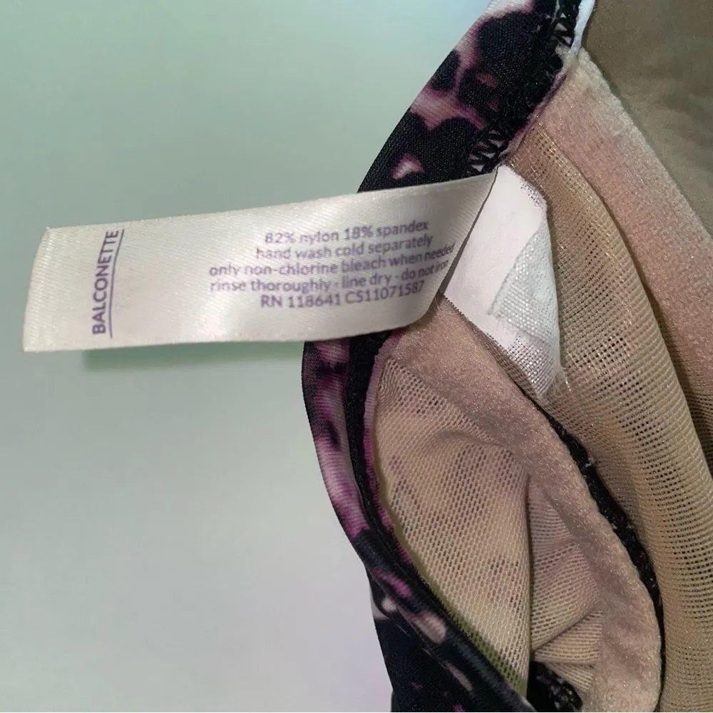 Lane Bryant Swim Tunic Top Size 42DD Balconette Purple Boho Print Underwire - Image 8