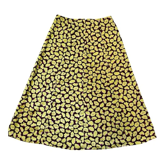 Kate Spade Sunny Bloom Daisy Midi Skirt Yellow‎ / Brown - Size 00 - Image 2
