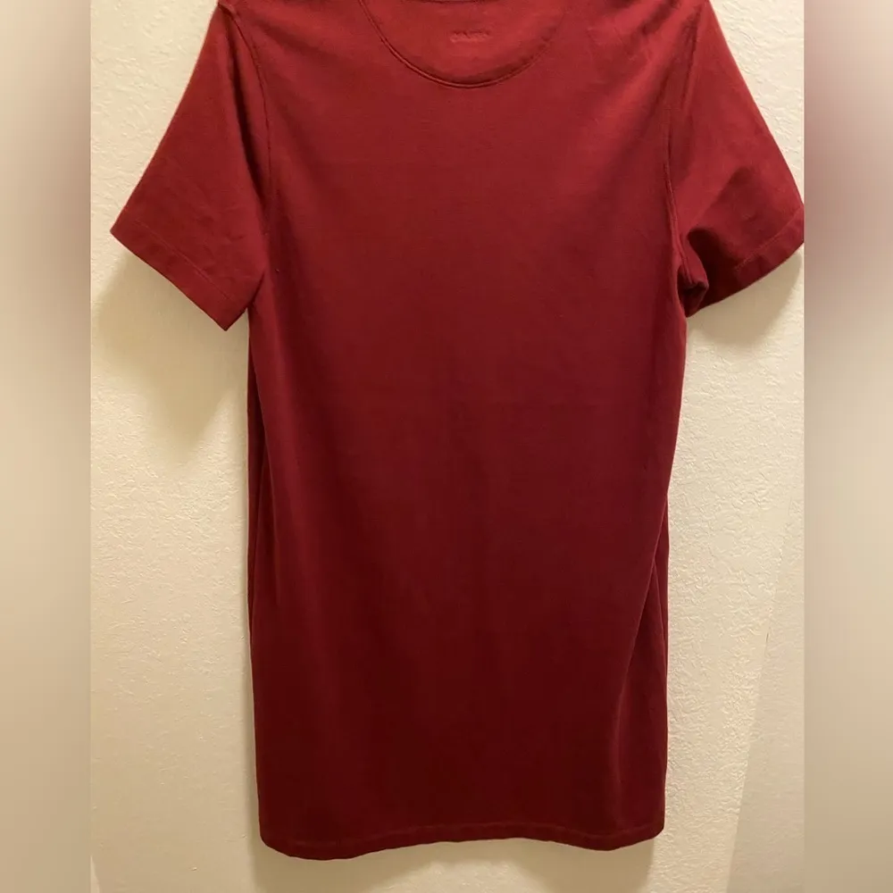 Patagonia Burgundy Short Sleeve Mini Shift Dress Size Large - Image 8
