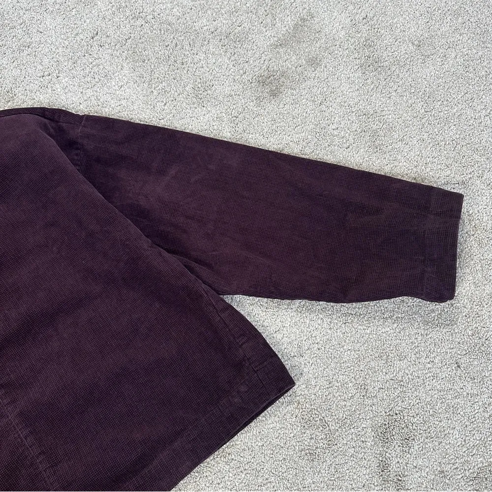 Madewell Women’s Waffle-Knit Relaxed V-Neck Top Longsleeve in Black Iris Size XL - Image 7